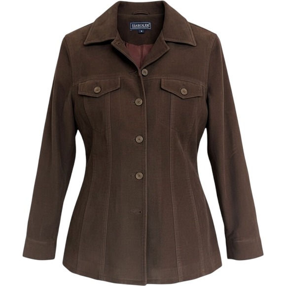 Harold's Jackets & Blazers - Harolds Vintage Brown Cotton Utility Jacket Blazer Made in USA Size 4